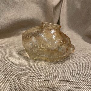 Vintage amber glass piggy bank